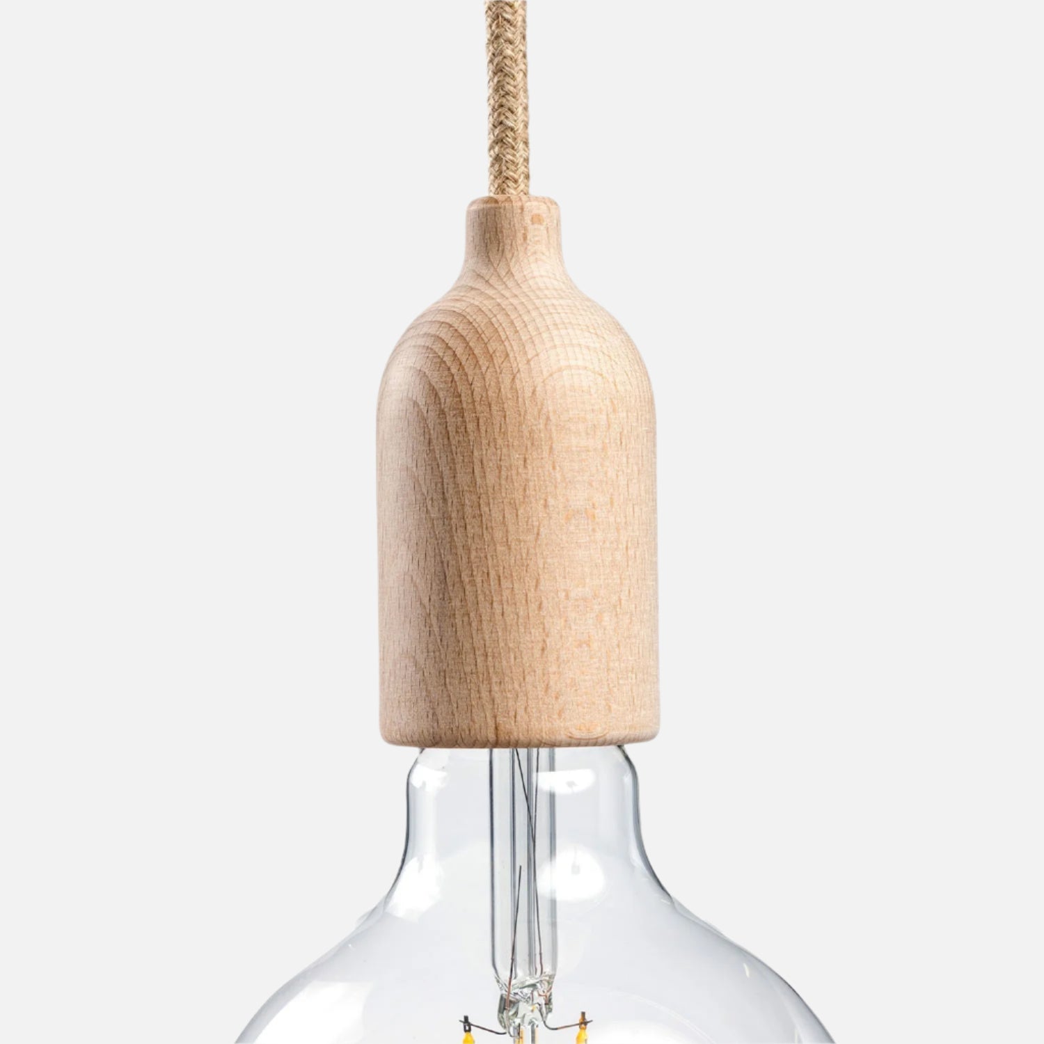 Curved Wooden E27 Concealed Cable Clamp Lamp Holder Kit - KBL1110 - Uneeka