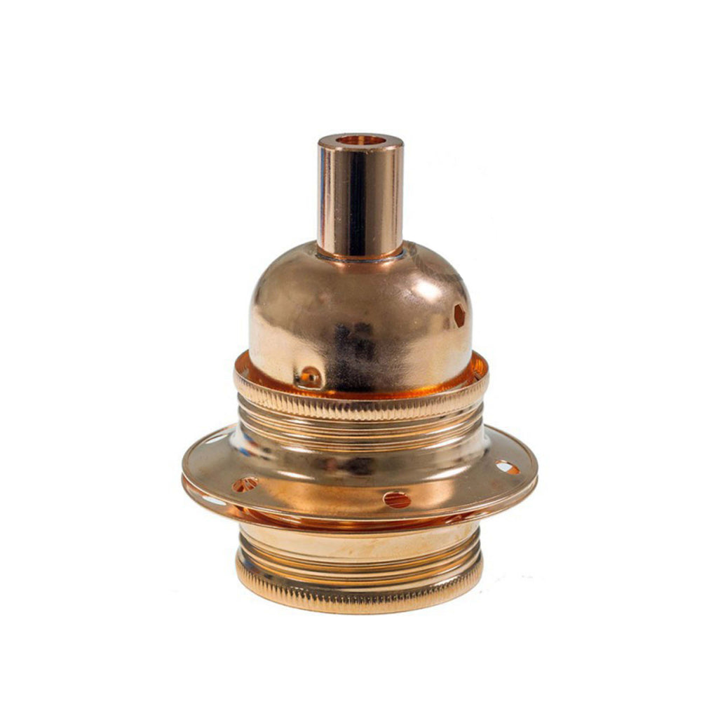 Cylindrical Double Ferrule Metal E27 Lamp Holder Kit - Copper