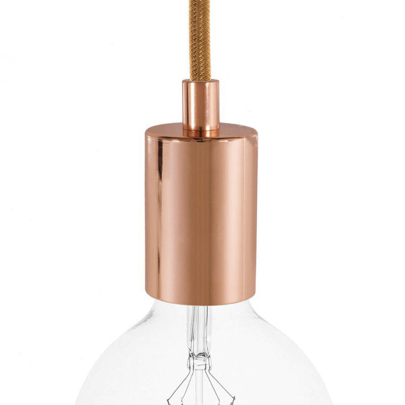 Cylindrical Metal E27 Lamp Holder Kit - Copper