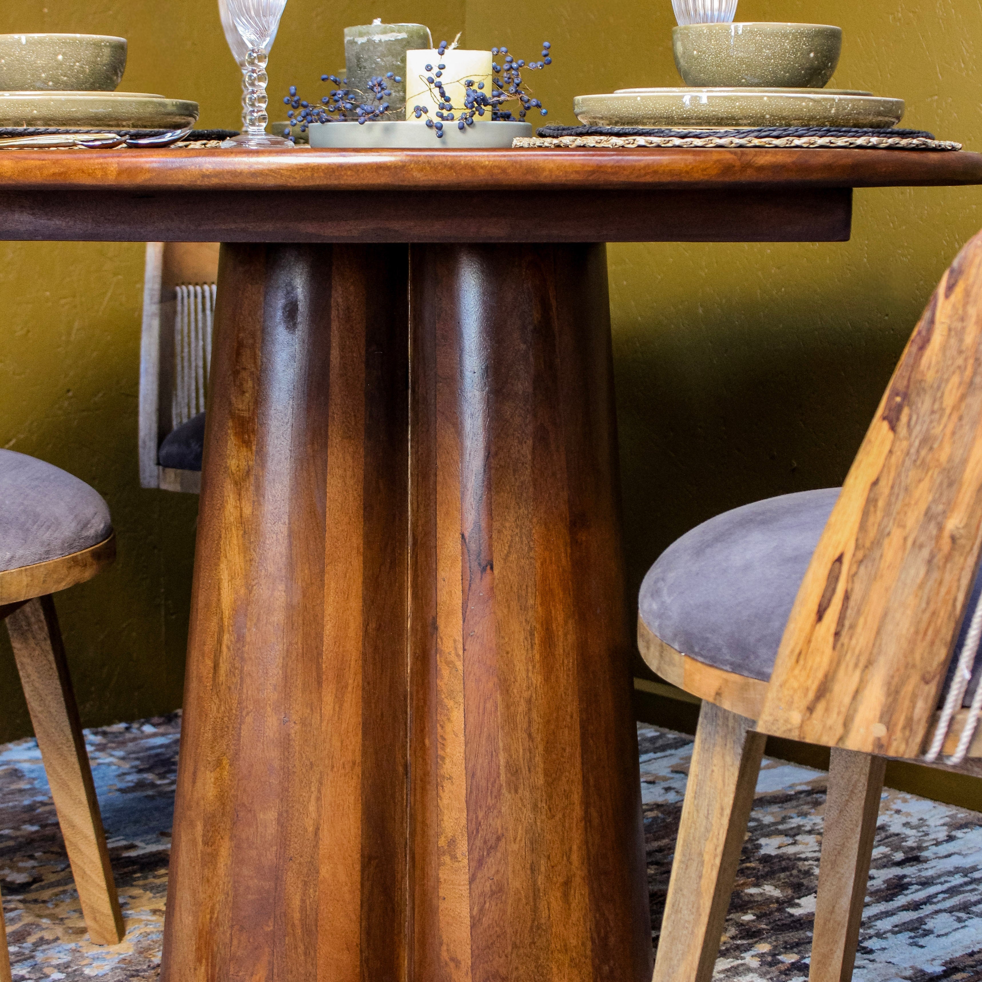 Cylindrical Base Round Dining Table Uneeka Home Lifestyle