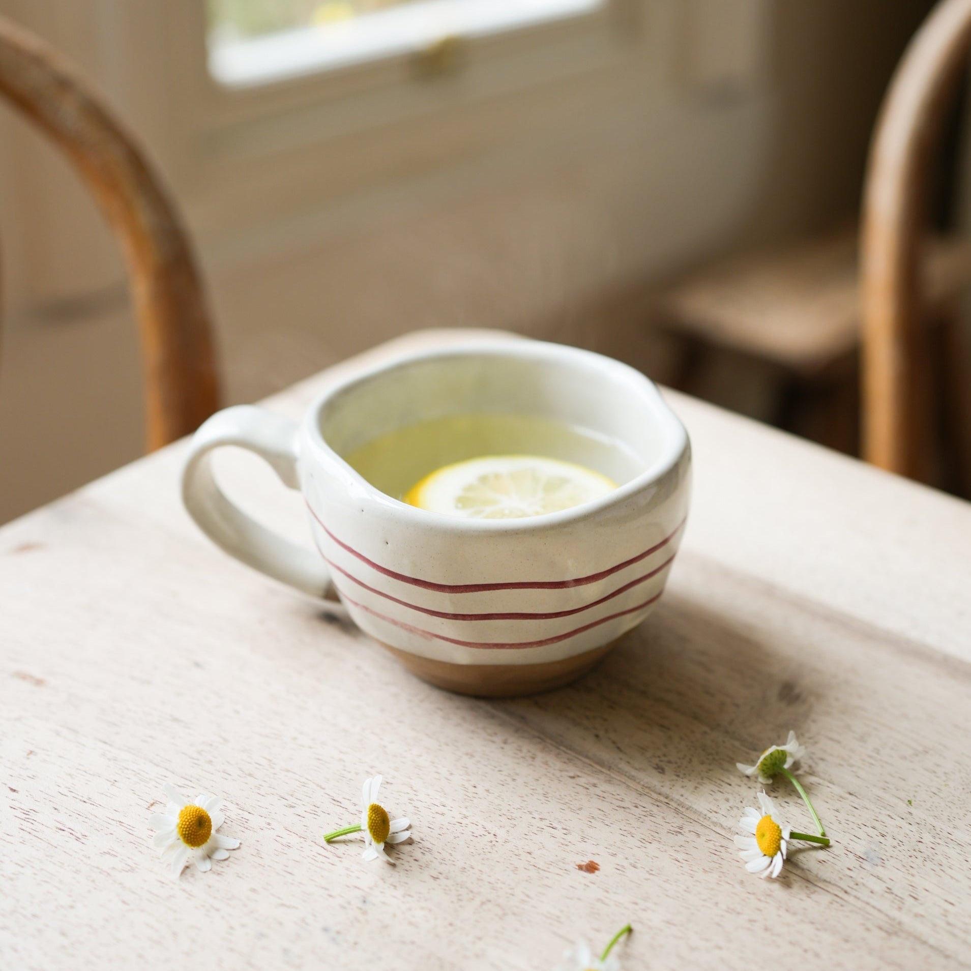 Hand Painted Striped Tea Cup - MWPT228 - Uneeka