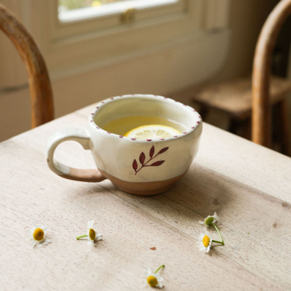 Hand Painted Sprig Tea Cup - MWPT252 - Uneeka