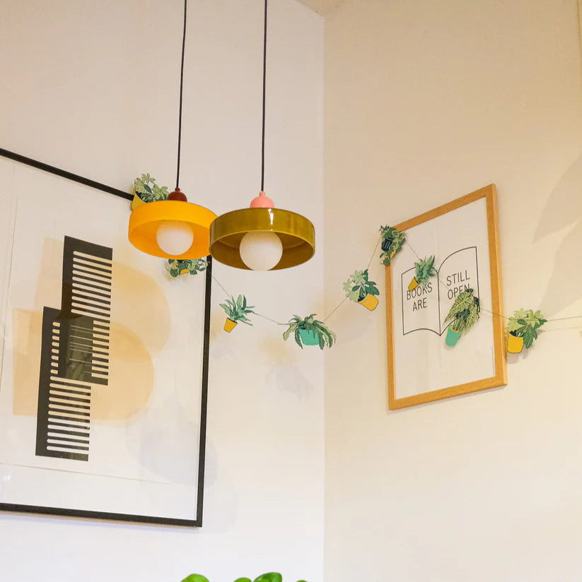Screen Printed Houseplant Garland - GAR-HOUSEPLANTS - Uneeka