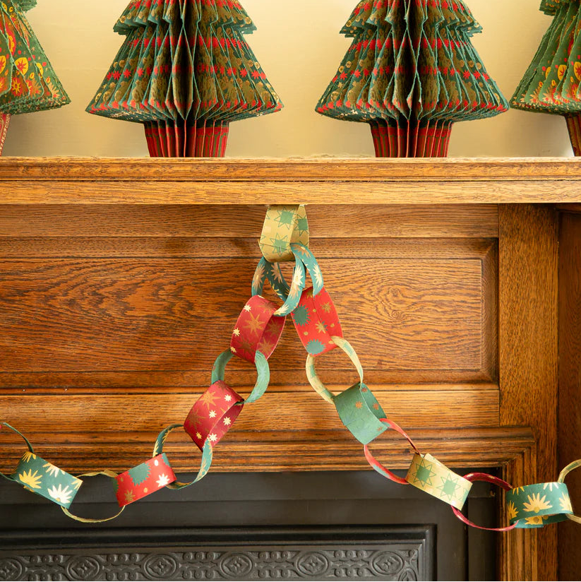 Screen Printed Festive Paper Chain Kit - CHAIN-FESTIVE - Uneeka