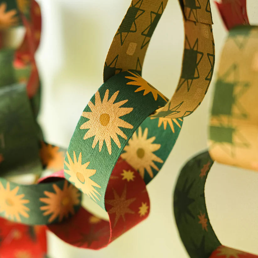 Screen Printed Festive Paper Chain Kit - CHAIN-FESTIVE - Uneeka