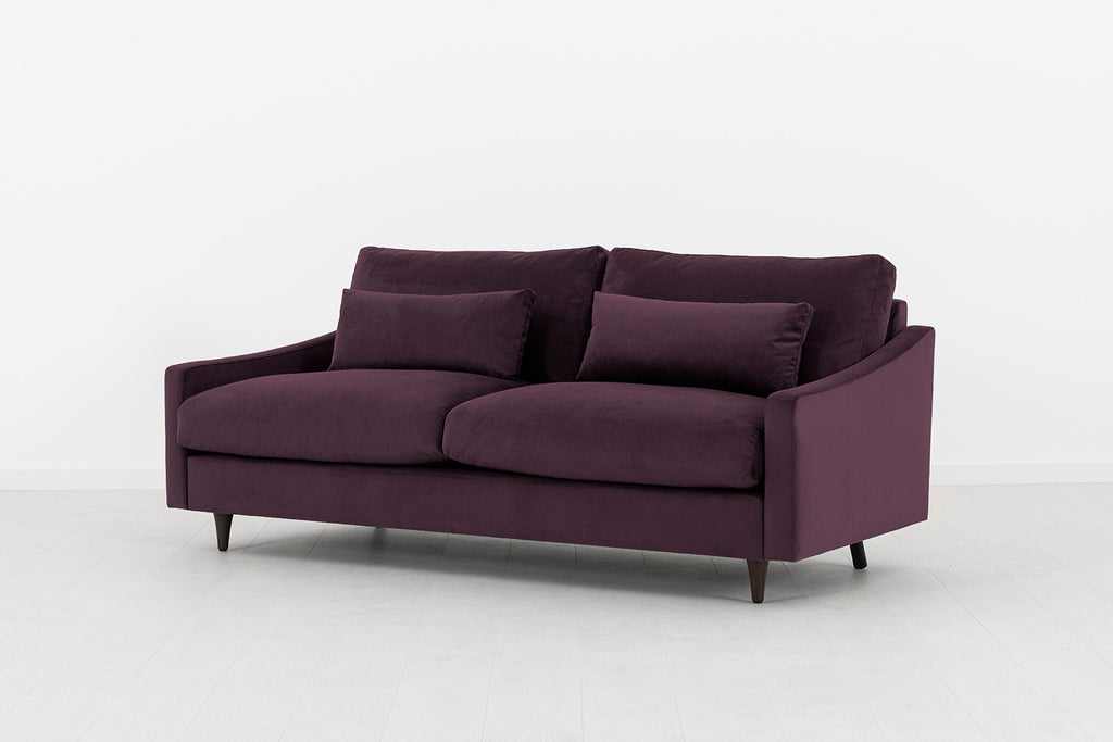 Swyft Model 07 3 Seater Sofa - Made To Order Grape Velvet