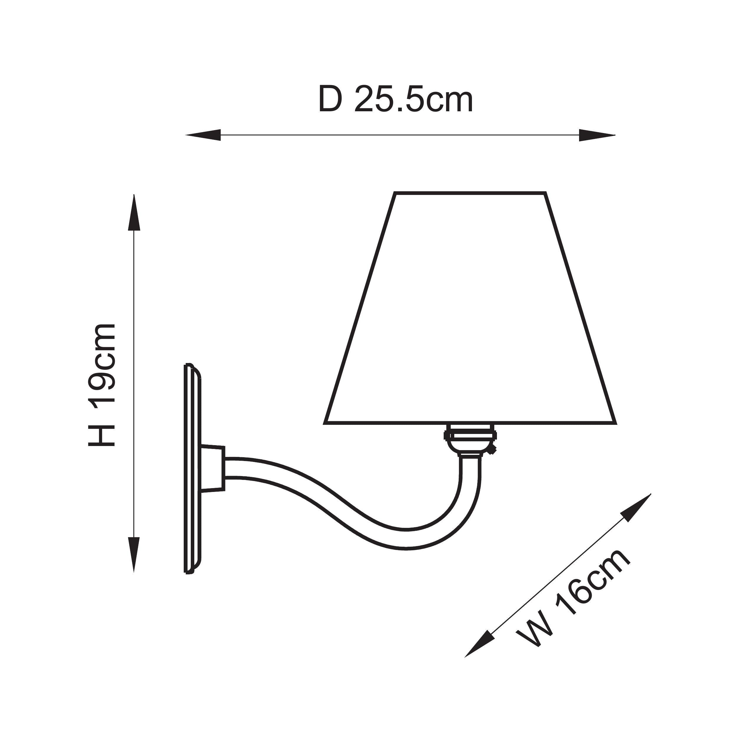 Dahlia Curve Wall Light with Printed Shade Dimensions - Uneeka