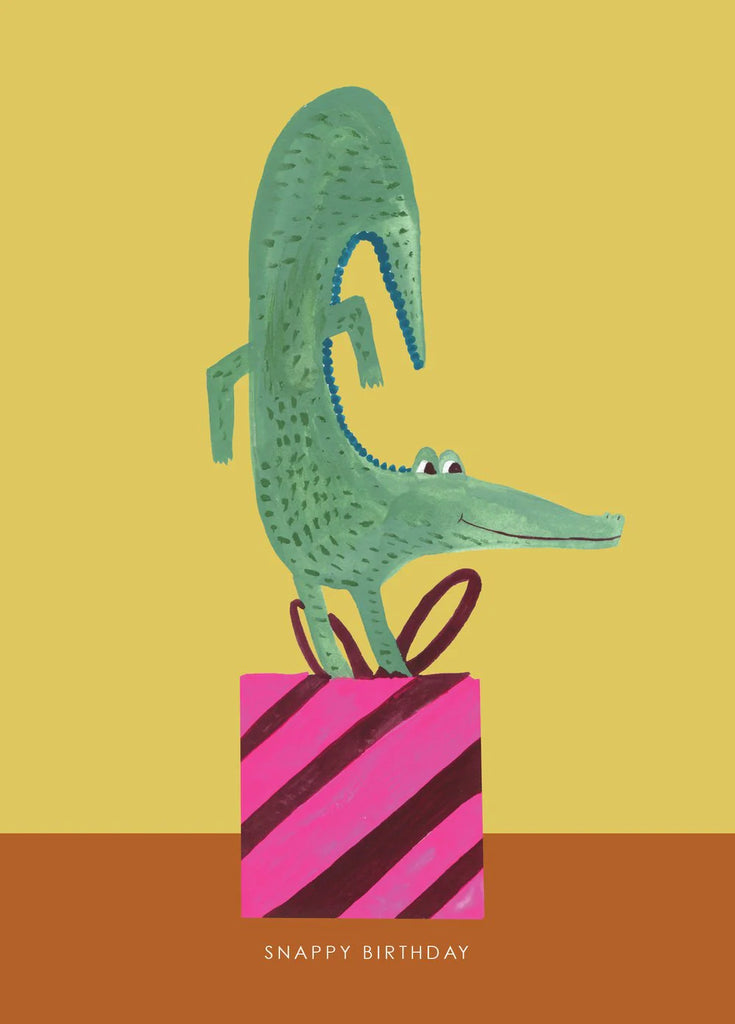 Dancing Croc With Present Snappy Birthday Card 2