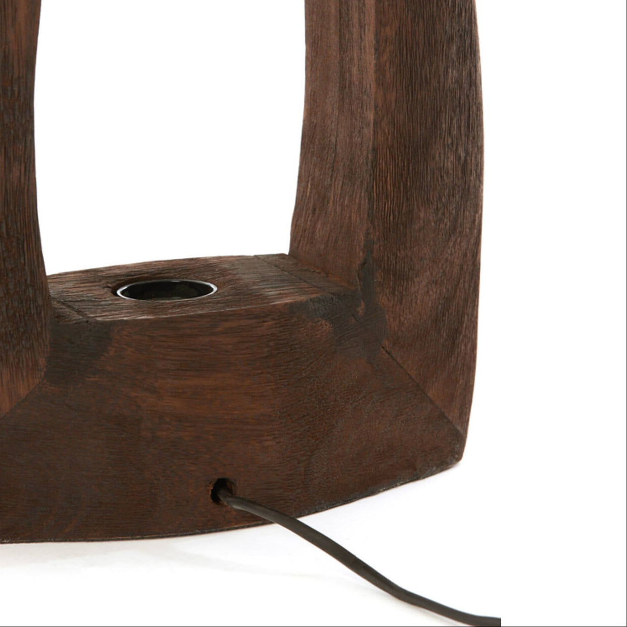 Dark Brown Mango Wood Arch Table Lamp - 7041864 - Uneeka