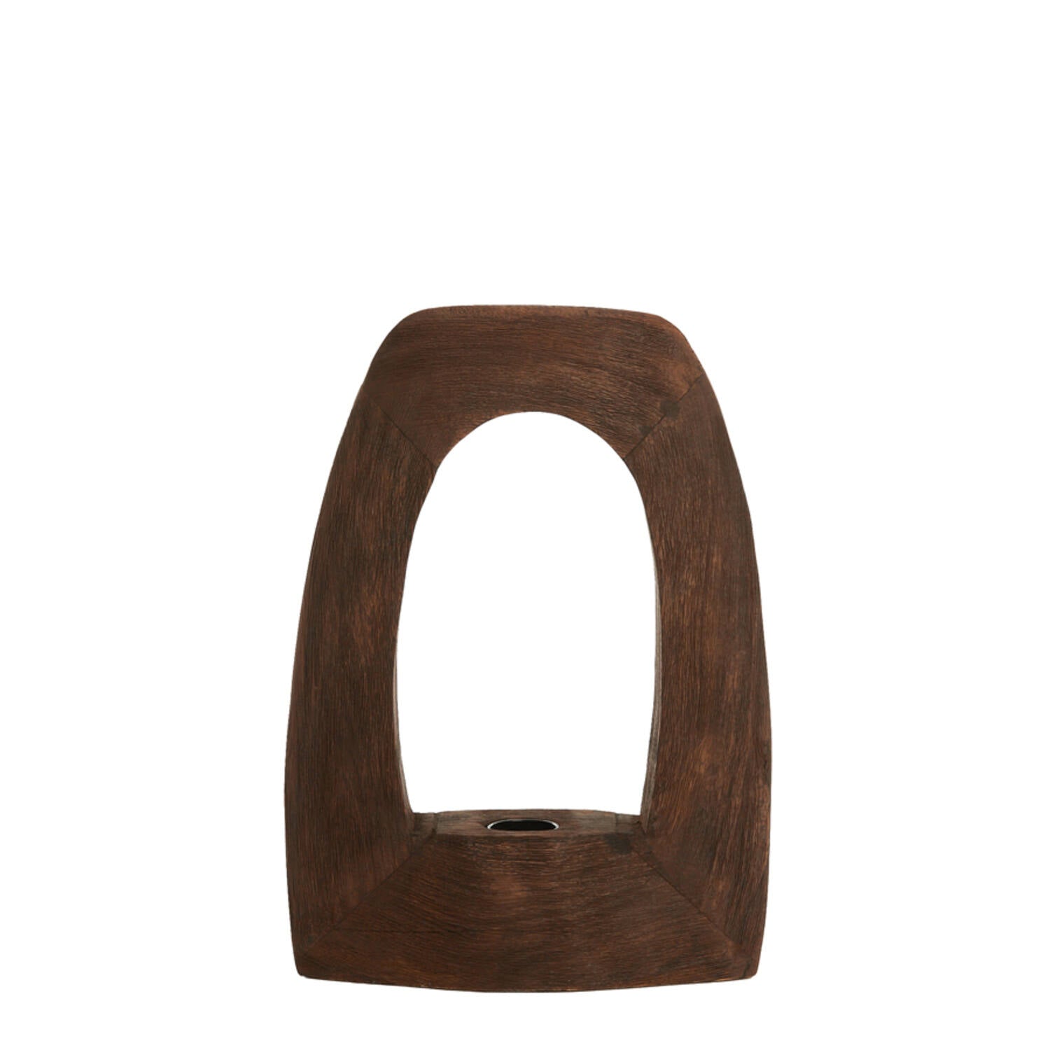Dark Brown Mango Wood Arch Table Lamp - 7041864 - Uneeka