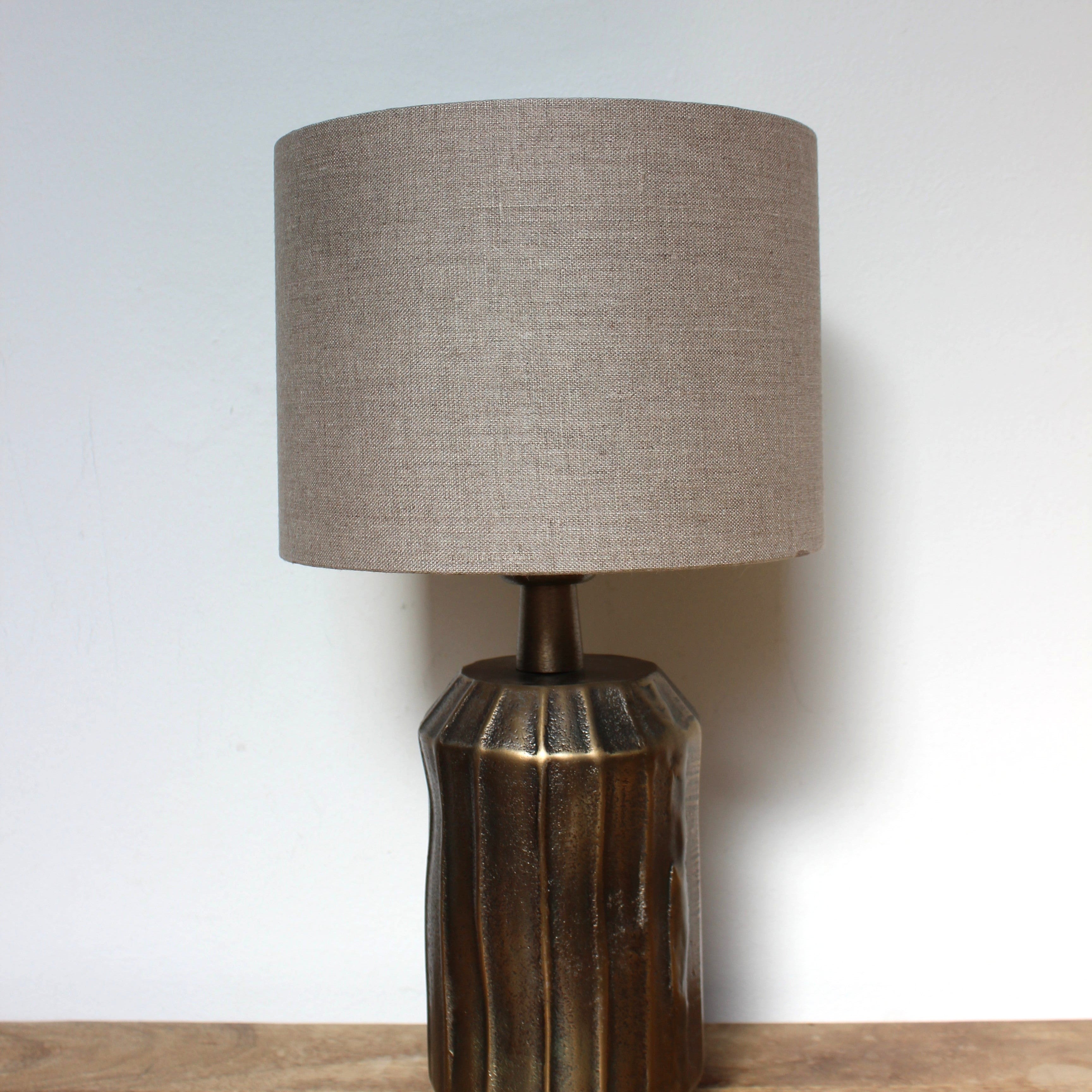 Dark Linen Cylinder Lampshade- Uneeka