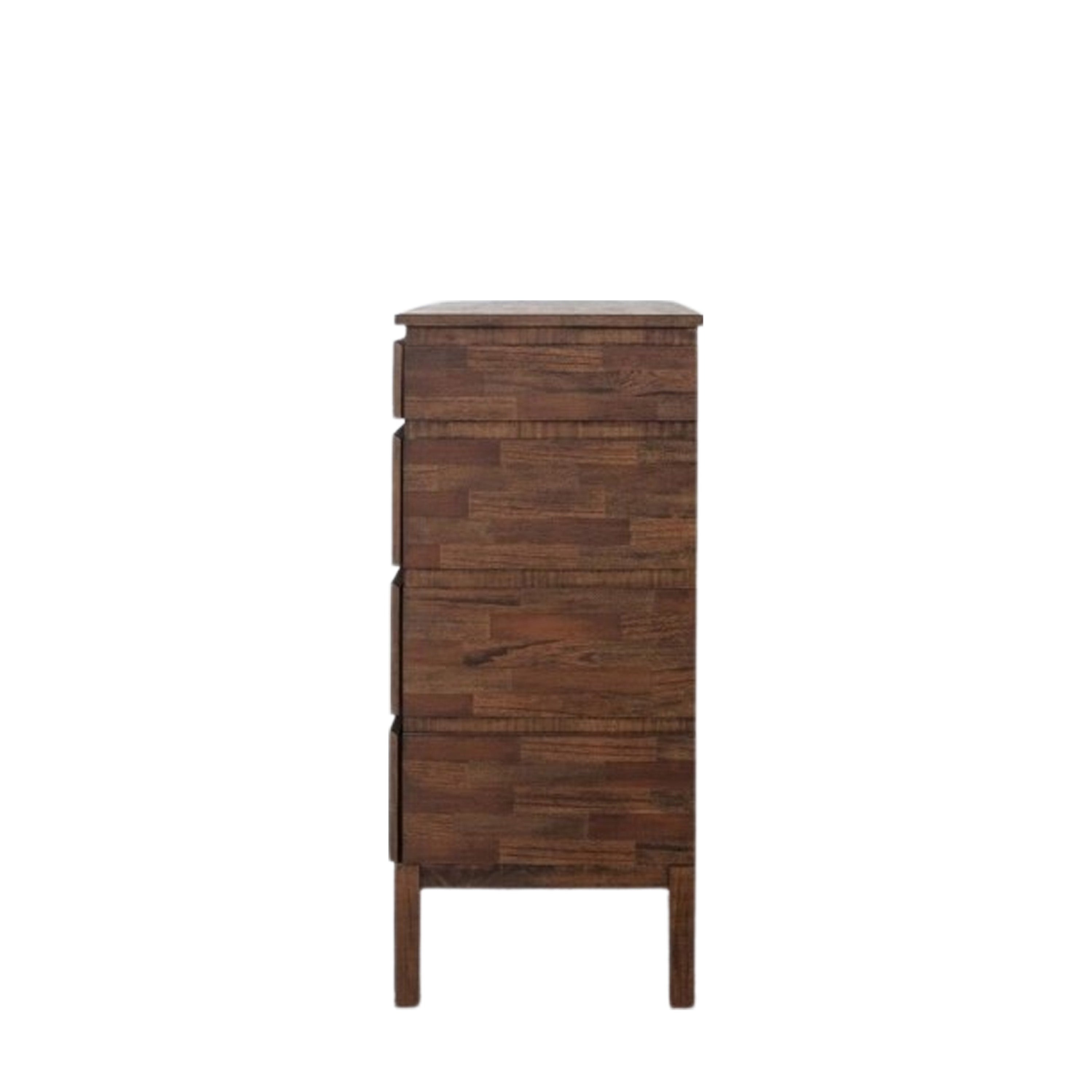 Dark Wood Bohemian Chest of Drawers - Boho 4 Drawer Chest Brown - Uneeka