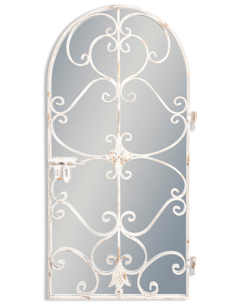 Decorative Tall Garden Mirror - White