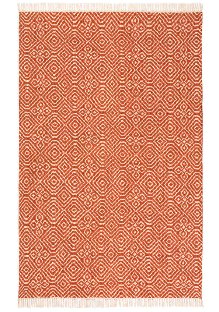 Diamond Pattern Kilim Rug 180 x 120cm Orange