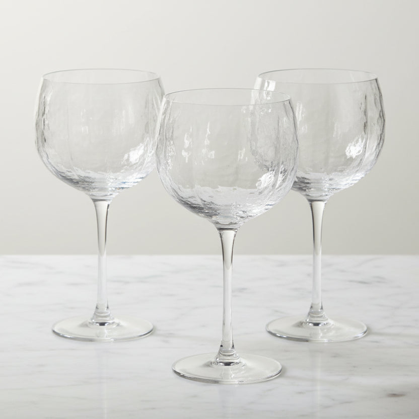 Dimpled Clear Wine Glass - SXJ090 - Uneeka