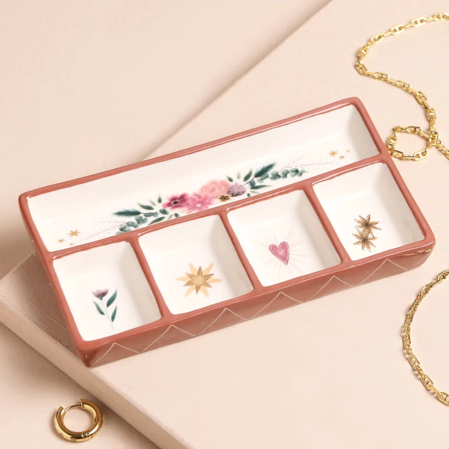 Ditsy Pattern Ceramic Trinket Tray - 74119 - Uneeka