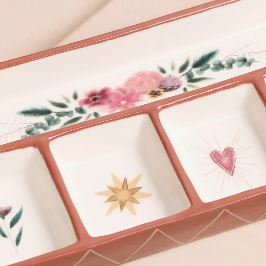 Ditsy Pattern Ceramic Trinket Tray - 74119 - Uneeka