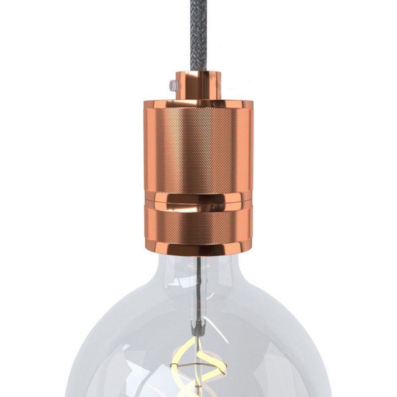 Double Ferrule Milled Aluminium E27 Lamp Holder Kit - Copper