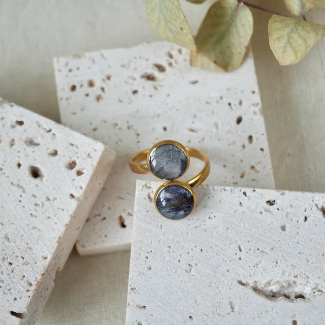 Adjustable Equinox Duo Gold Ring - DP - Air Black - Uneeka