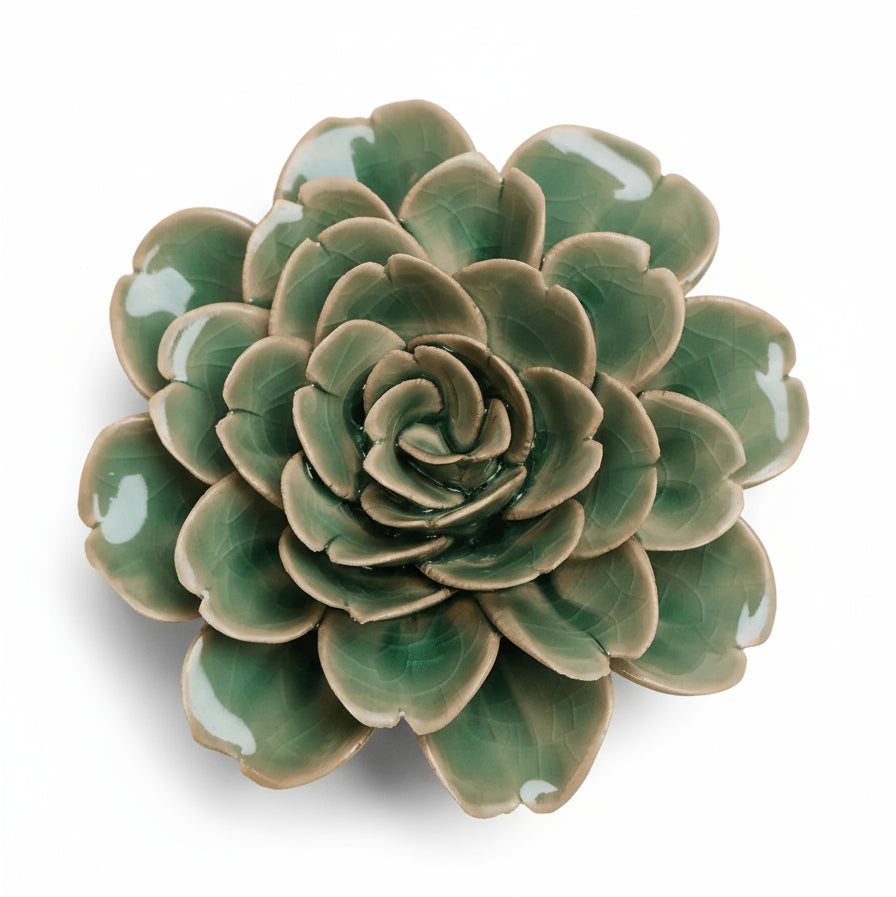Ceramic Green Tea Rose Flower - EG11 - Uneeka
