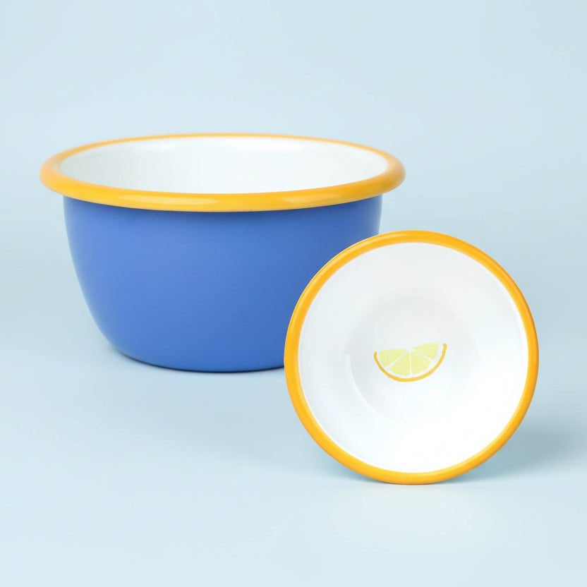 Lemon Enamel Nibble Bowl - ENML-BOWL-LEM-10 - Uneeka