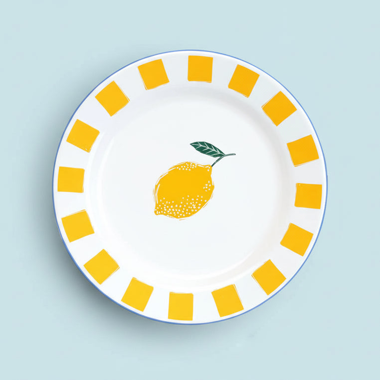 Lemon Enamel Side Plate - ENML-PLATE-LEM-20 - Uneeka