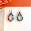 Kantha Bead Teardrop Brass Earrings - ER-1259 - Uneeka