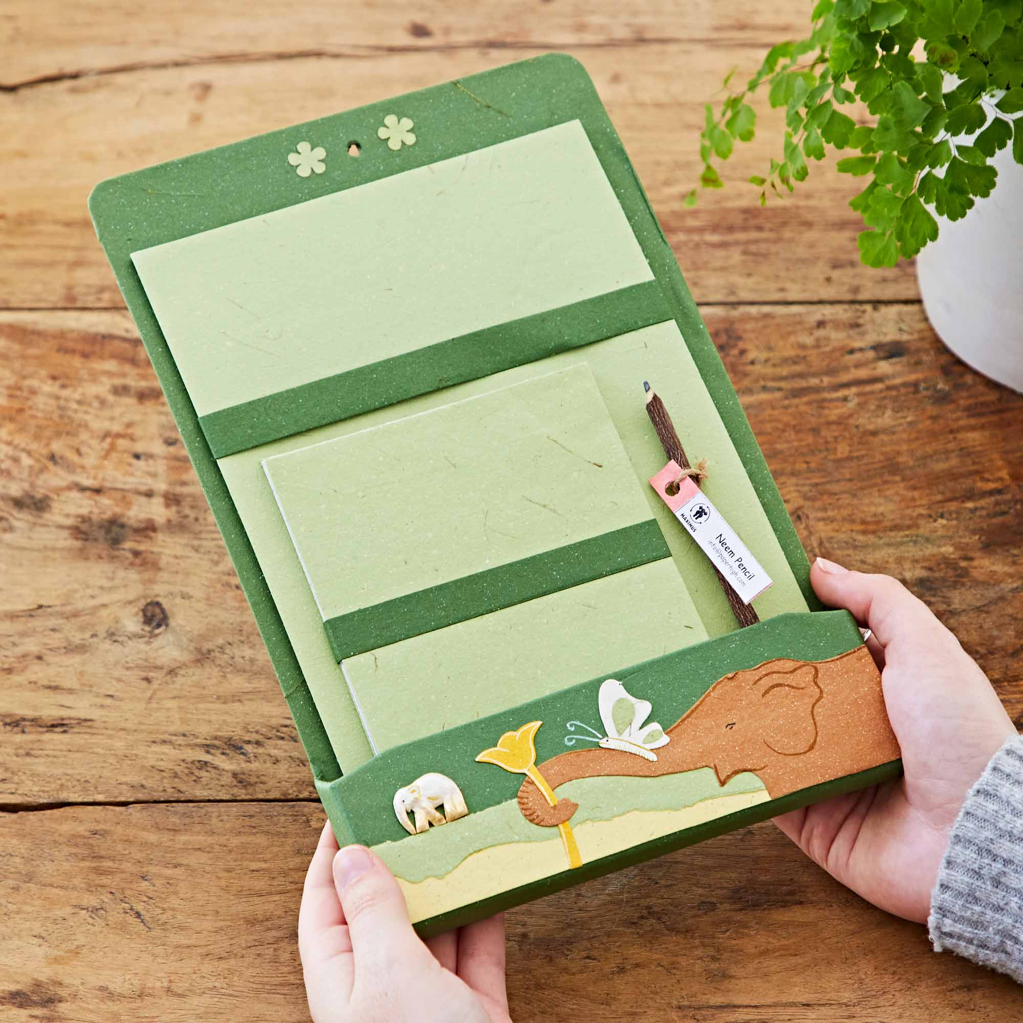 Elephant Dung Colourful Letter Writing Set - MSS-GR - Uneeka