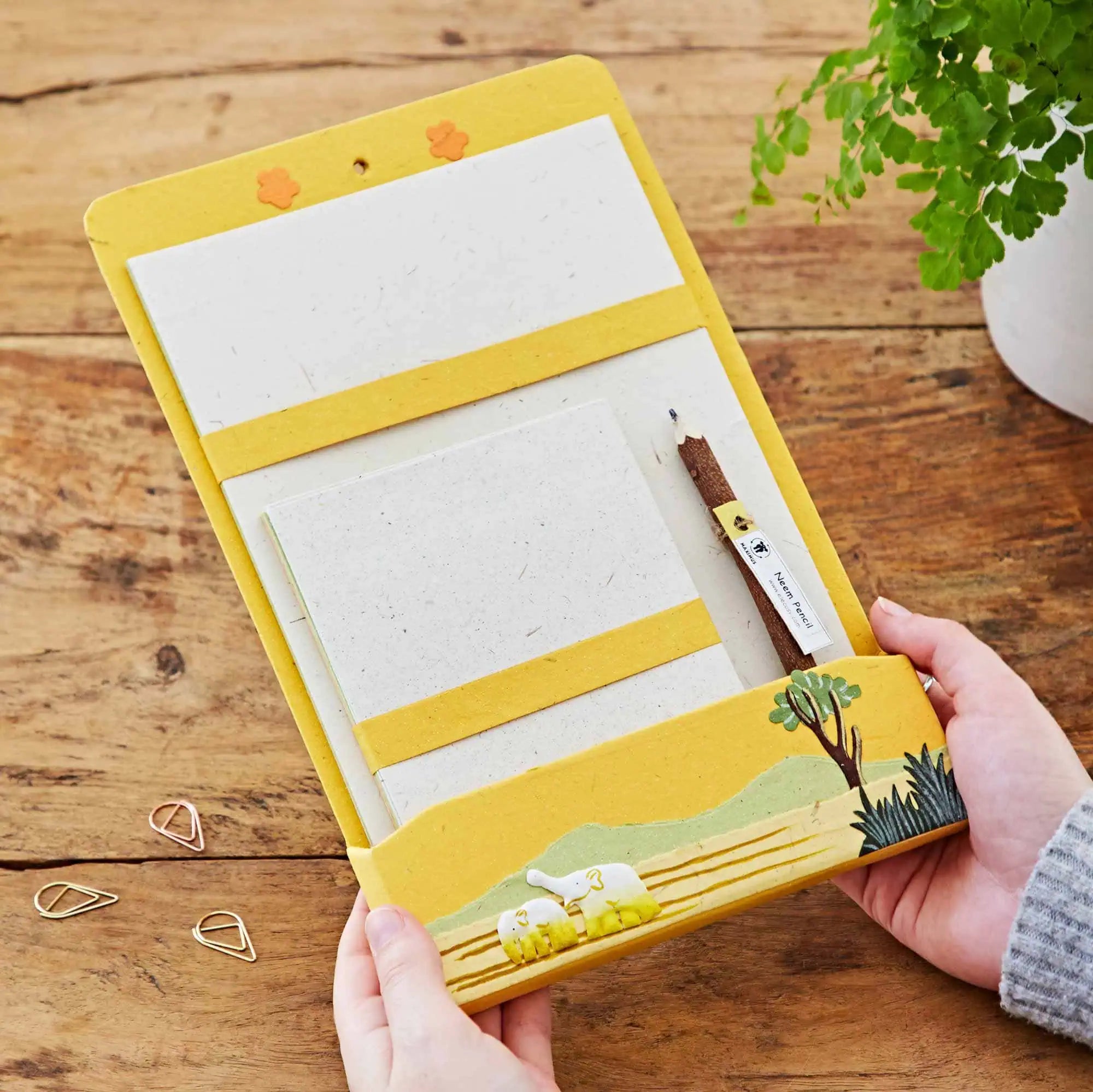 Elephant Dung Colourful Letter Writing Set - MSS-YL - Uneeka