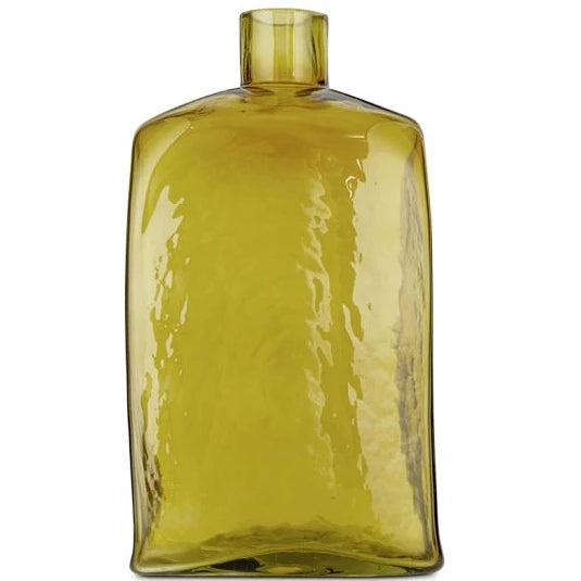 Ellam Recycled Olive Glass Bottle Vase large