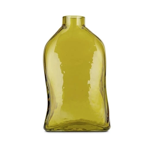 Ellam Recycled Olive Glass Bottle Vase Small