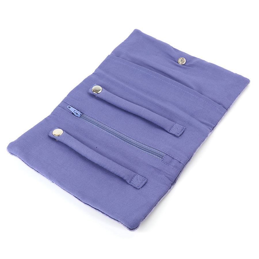 Embroidered Meadow Velvet Jewellery Roll - 81839-POM - Uneeka