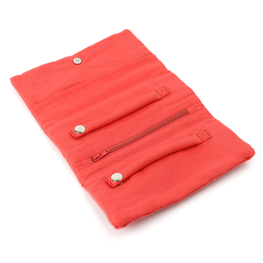 Embroidered Pansies Velvet Jewellery Roll - 81828 - Uneeka
