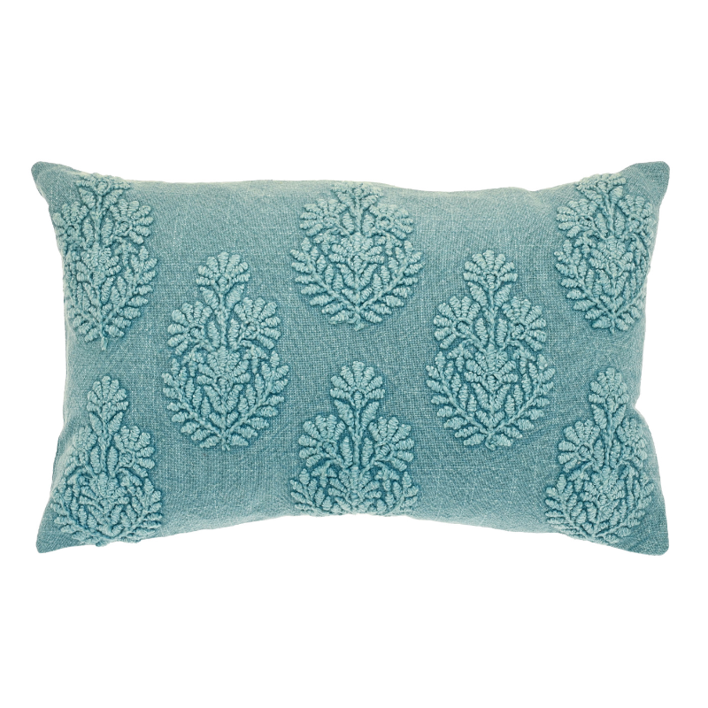 Embroidered Flower Rectangular Cushion - MOCBB - Uneeka