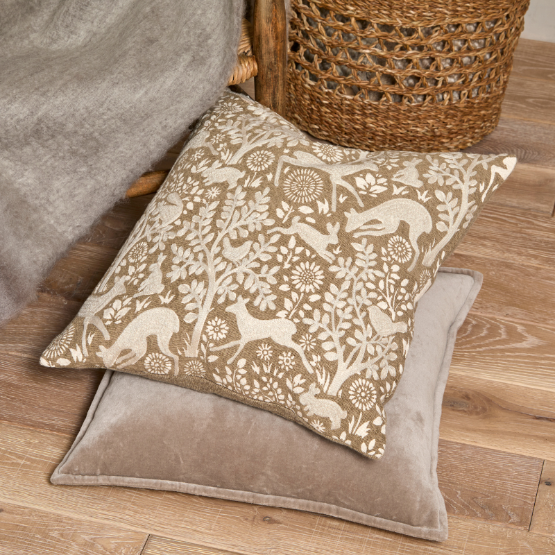 Embroidered Woodland Creature Cushion - Uneeka