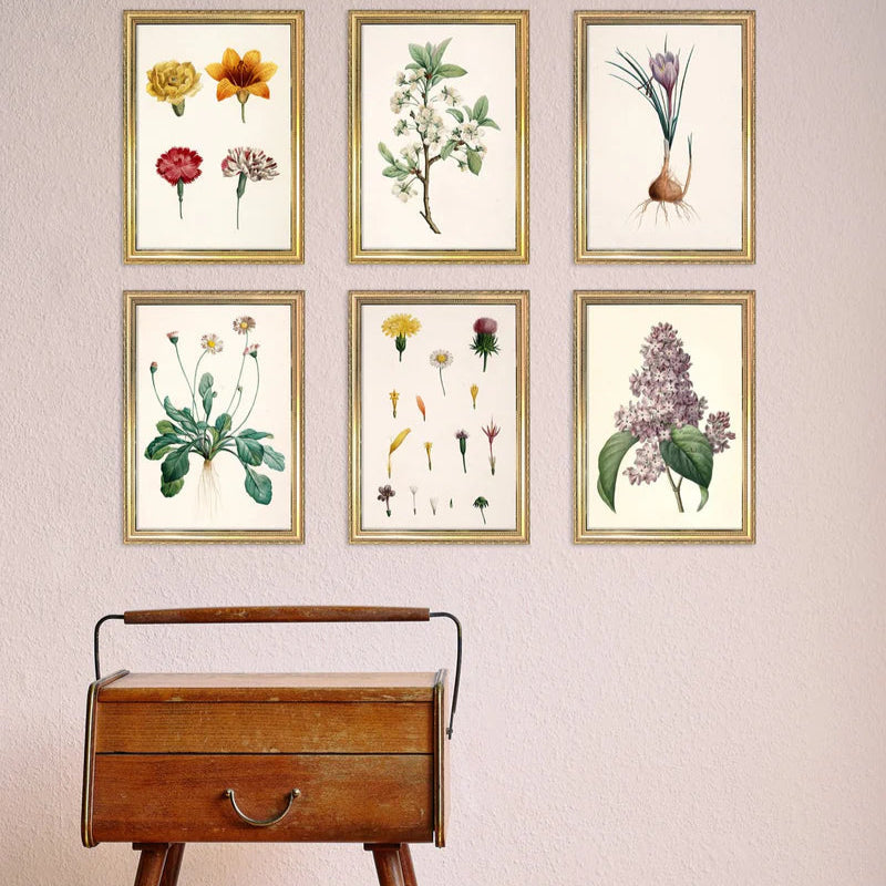 European Plum Flower Oak Framed Art Print Lifestyle Uneeka