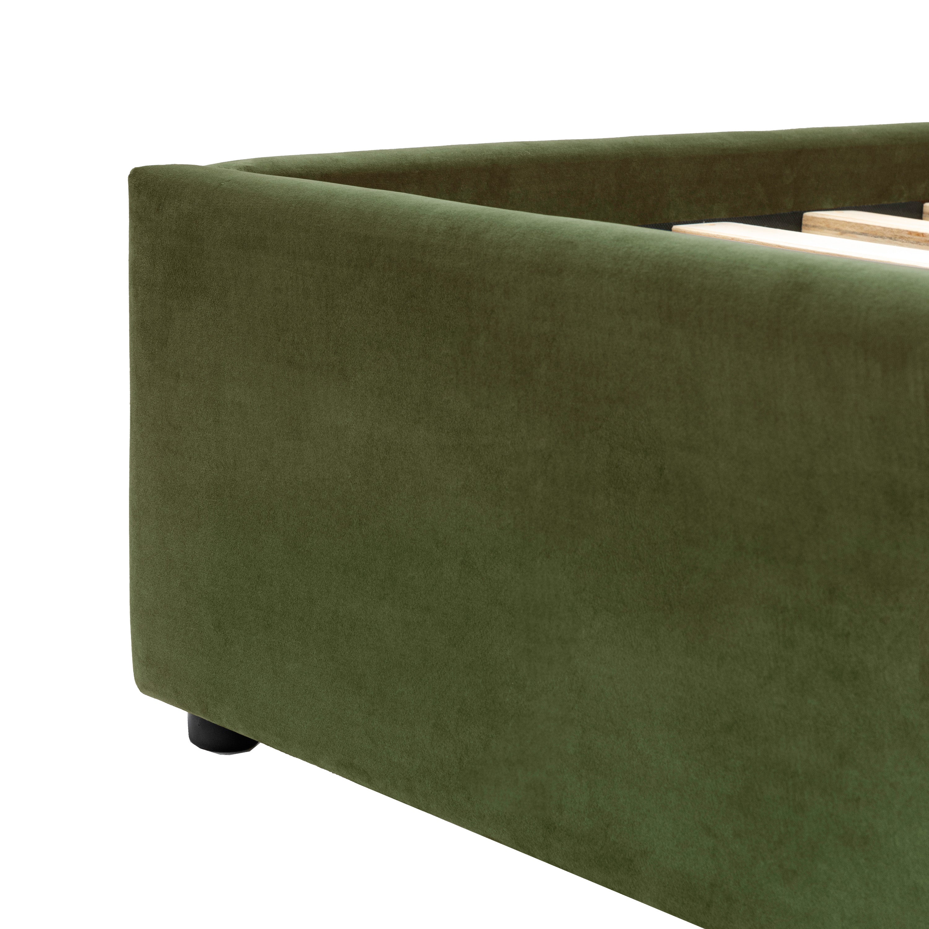 Olive Green Velvet Arch King Bed - 520078 - Uneeka