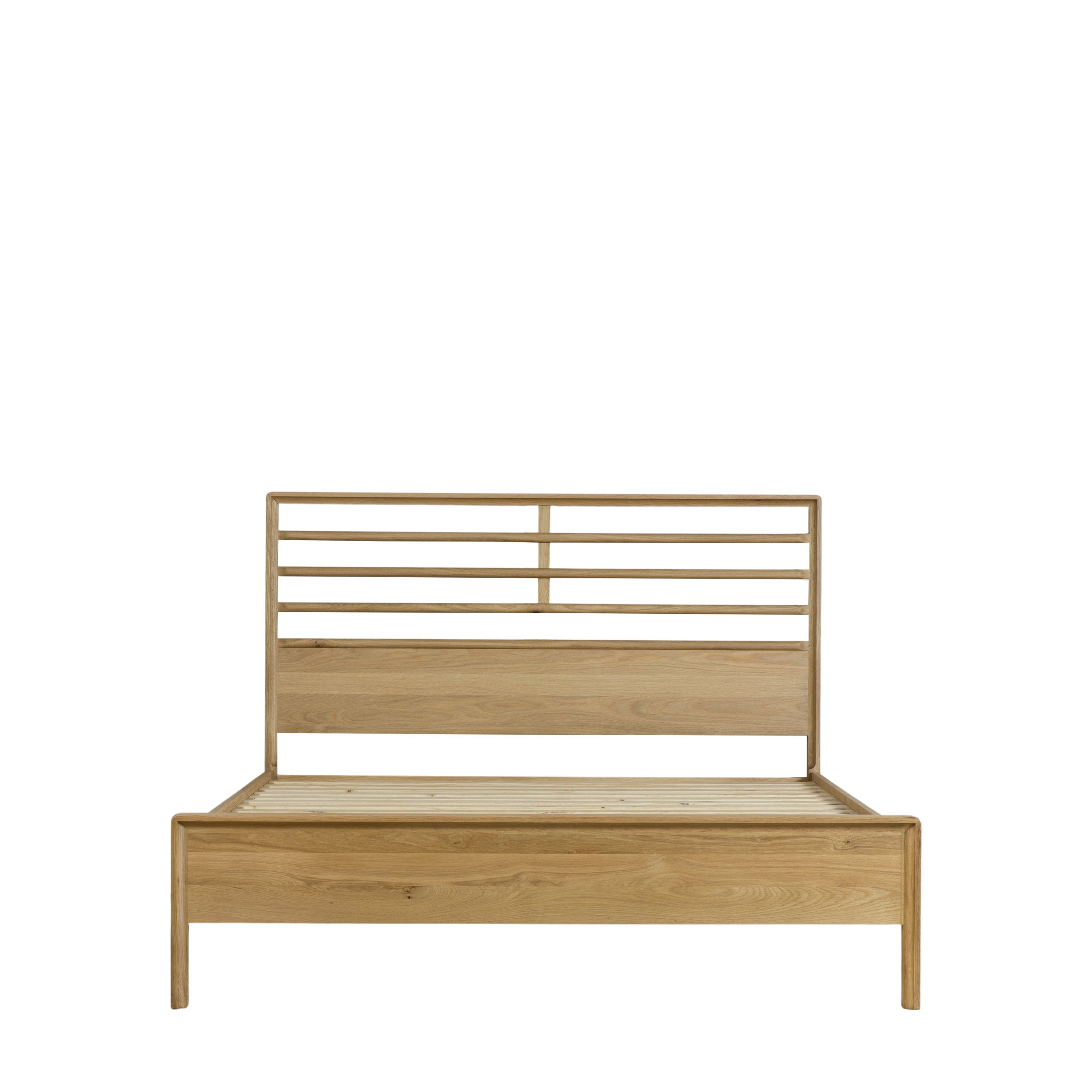 Natural Oak Slatted King Bed - 701214 - Uneeka