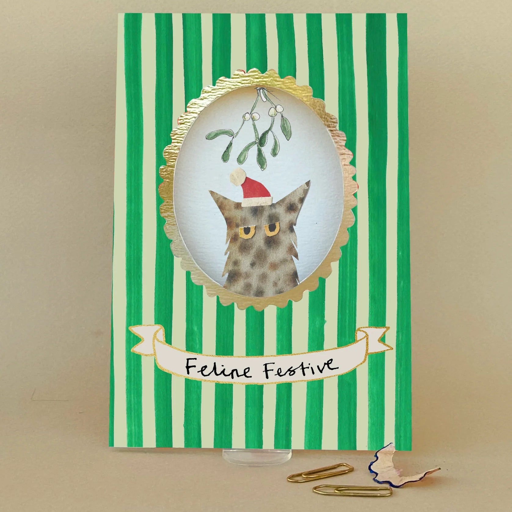 Feline Festive Christmas Card - Uneeka