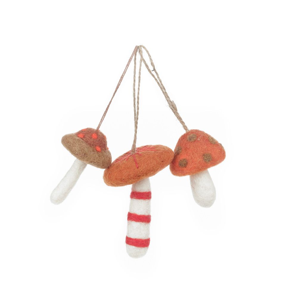 Felt Wild Foraged Orange Toadstool Mushrooms in assorted styles, sold individually 2