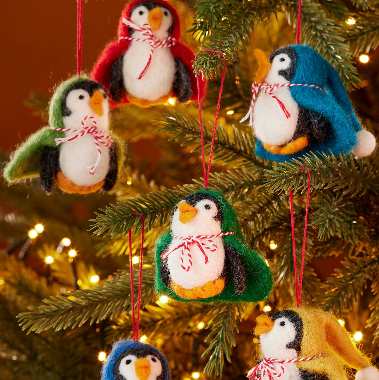 Felt Cloaked Penguin Hanging Decoration - Uneeka