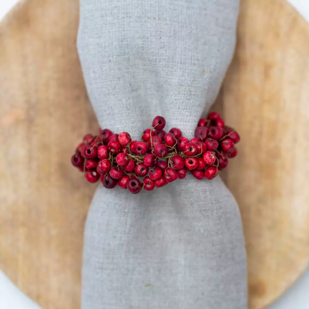 Festive Red Berry Napkin Ring - EW24108  - Uneeka