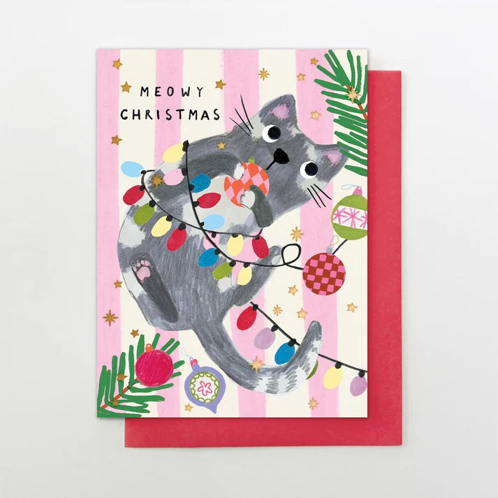 Festive Cat Christmas Card - Uneeka