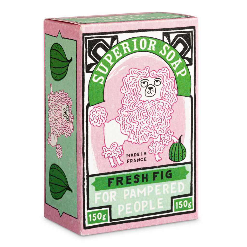 Fig Hand Soap Bar, poodle packaging, made in france