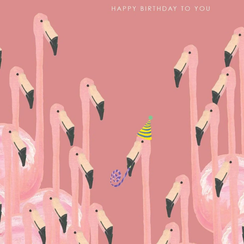 Flamingo Party Birthday Greetings Card