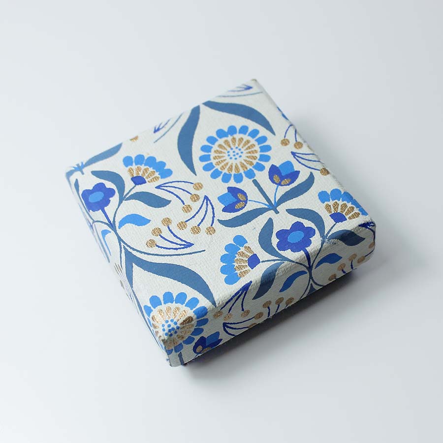 Floral Bouquet Jewellery Gift Box Small Blue