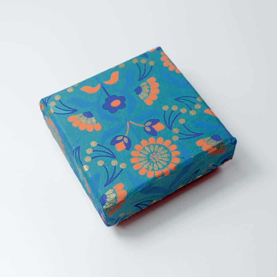 Floral Bouquet Jewellery Gift Box Small Turquoise