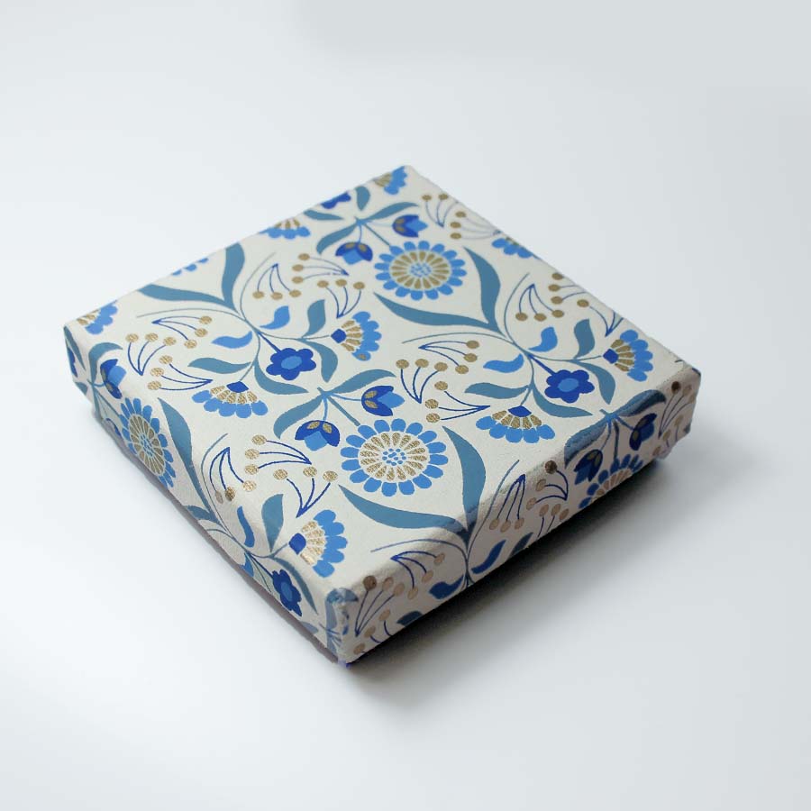 Floral Bouquet Jewellery Gift Box Large Blue