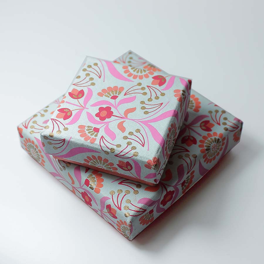 Floral Bouquet Jewellery Gift Box Pink