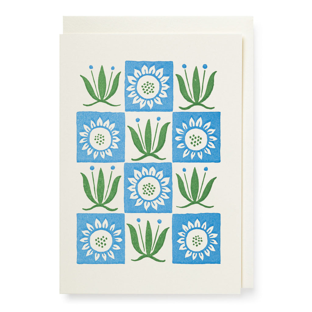 Floral Pattern Tiles Mini Card